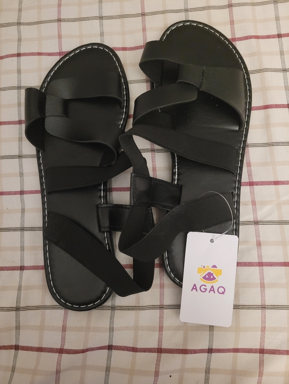 Women’s Black Strappy Flat Sandals NWT